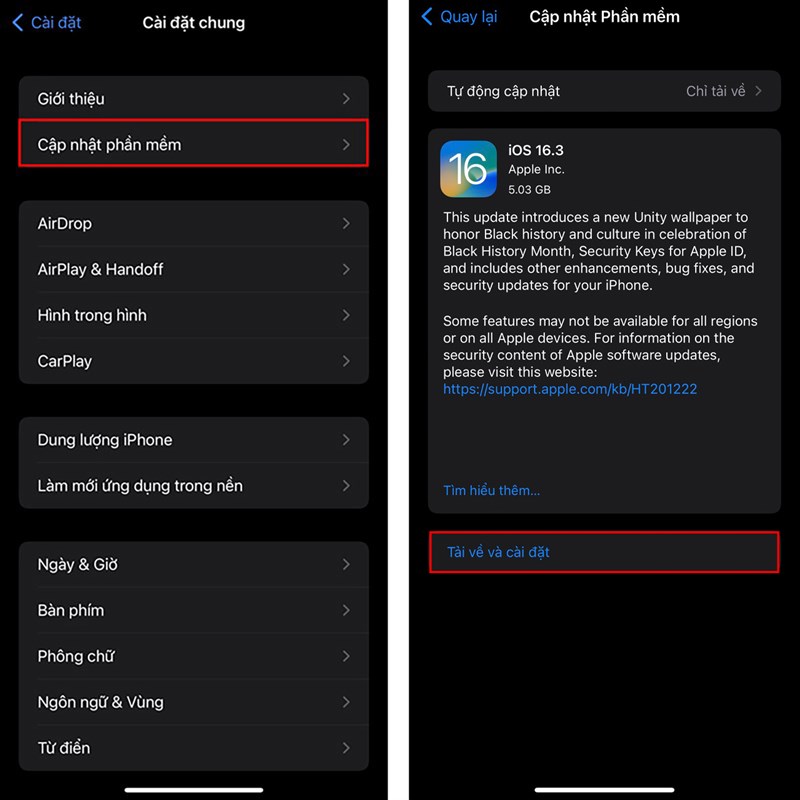 Cách cập nhật iOS 16.3