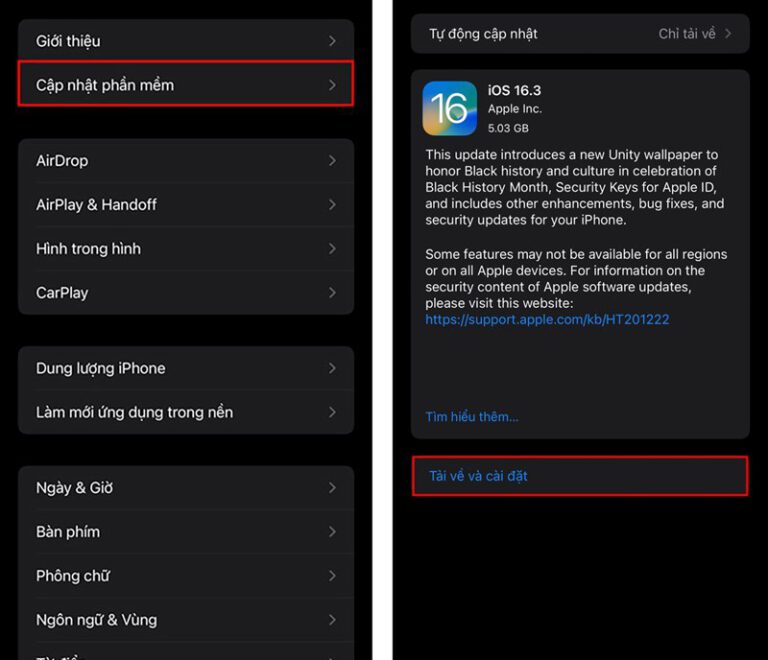 Cách cập nhật iOS 16.3